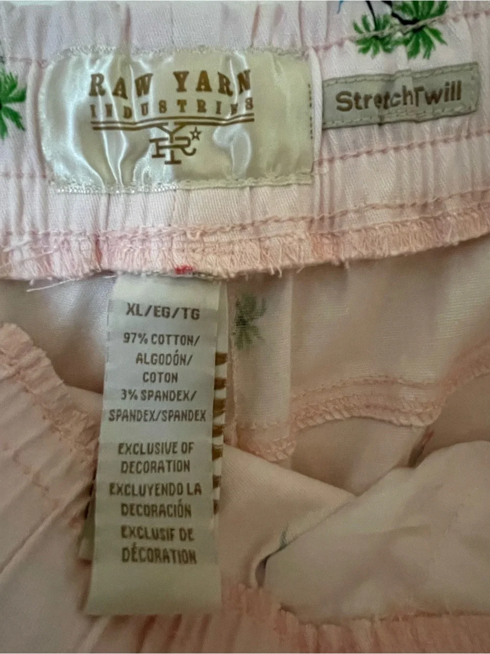 Men's Pale Pink Parrot-Print Hybrid Shorts with Drawstring Waist